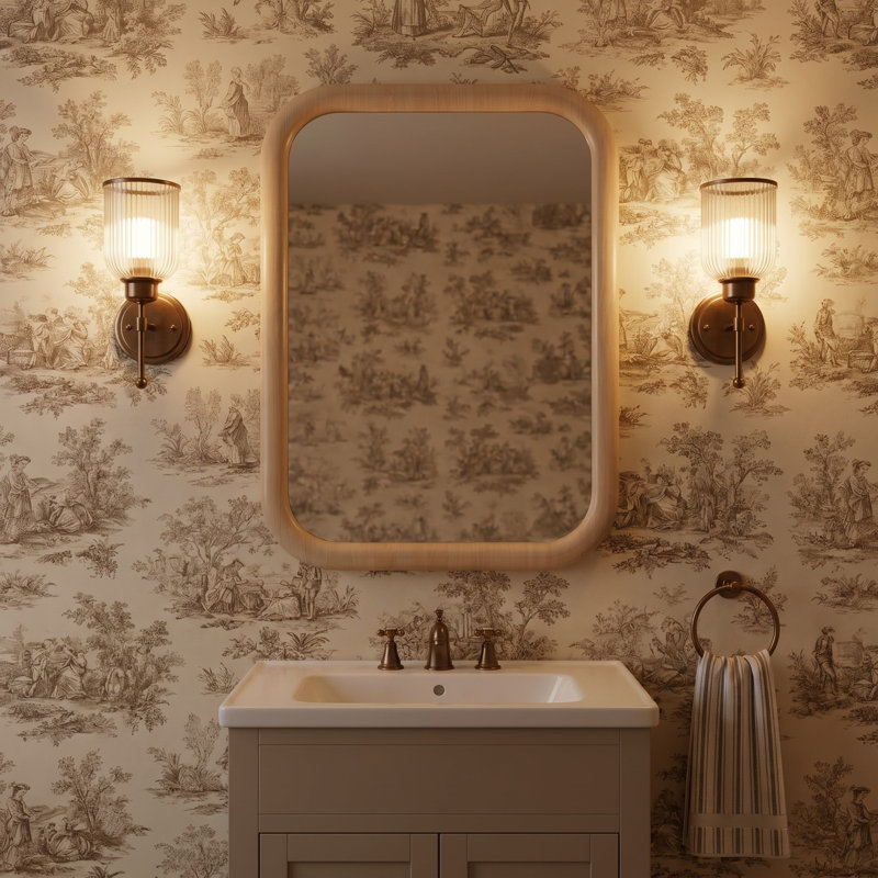 Miroir mural Hampson, 39,5 po x 27,75 po, Naturel