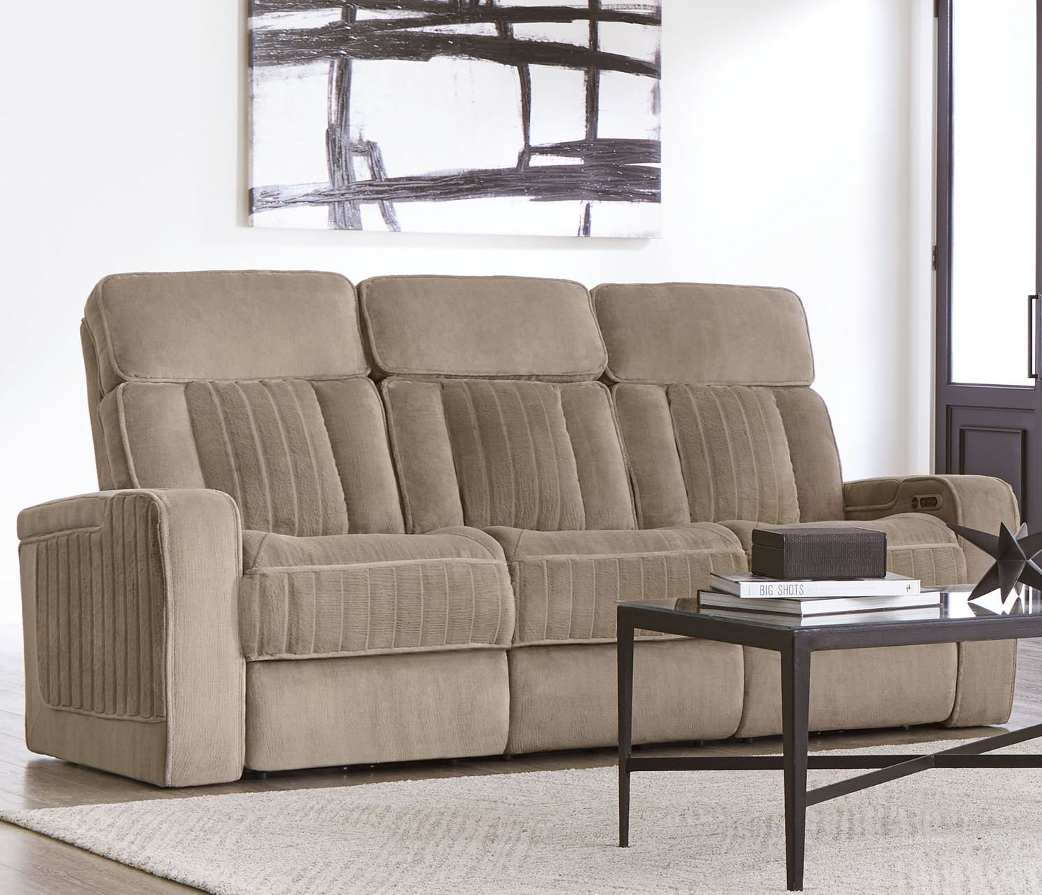 Red Barrel Studio® Power Reclining Sofa With Drop Down Table | Wayfair
