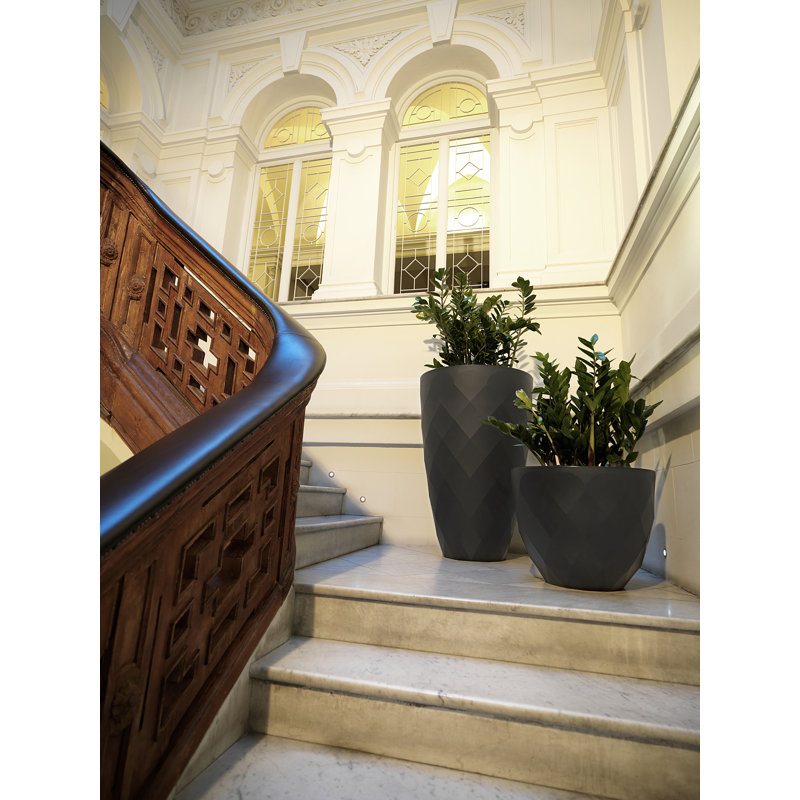 Vases Resin Pot Planter, 17.75" H x 21.75" W x 21.75" D, Black