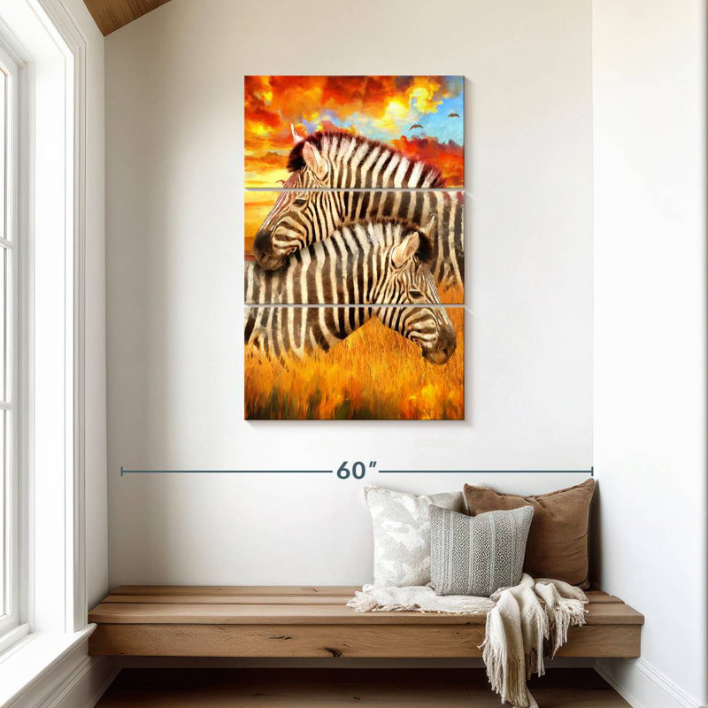 Brampt Snuggling Zebras, 45" H x 28" W