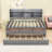 Full Size Daybed with Shelves, Three Drawers and Twin Trundle-1357952901