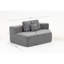 Fauteuil d'appoint douillet en velours gris et canapé compact pour les maisons modernes