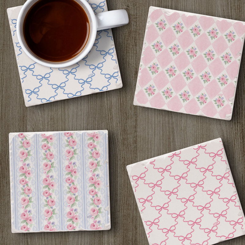 Pure Romance Assorted 4 Pack Tumbled Tile Coasters
