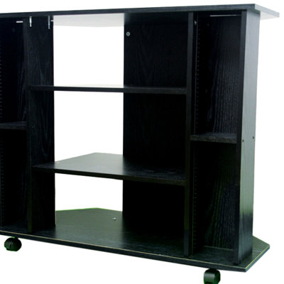 Black 35" X 30" Wooden Tv Stand - Corner Space Saver For Displays Stand, Saving