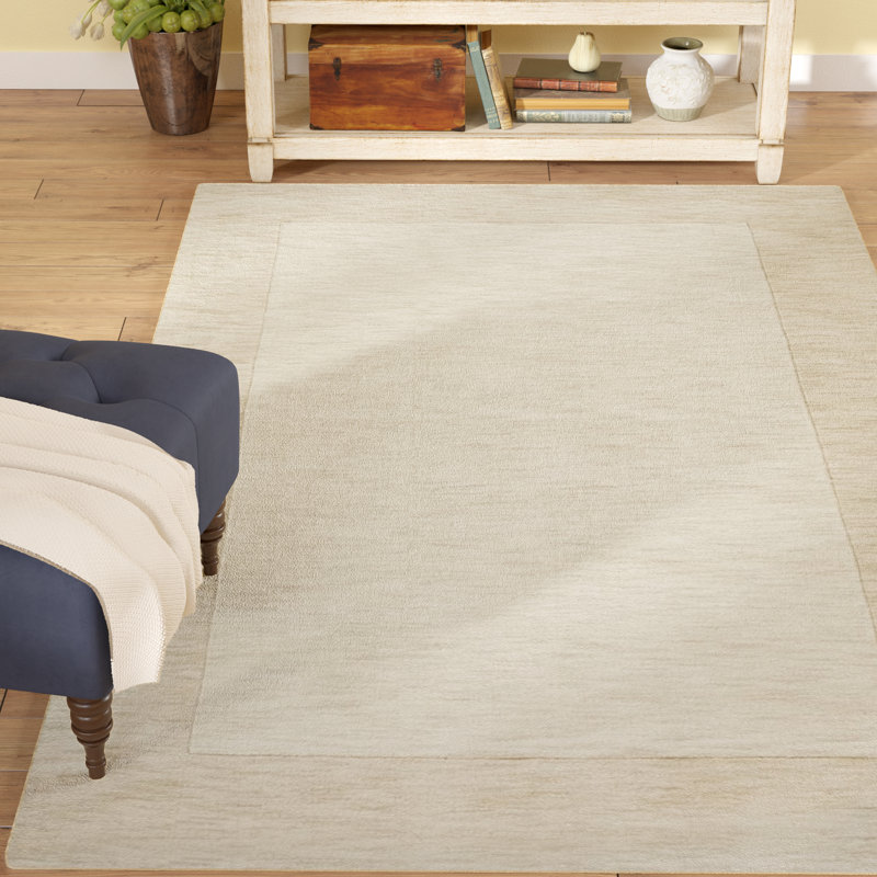 Tapis beige / crème en laine fabriqué à la main Dolma, Rectangle 9 pi x 13 pi