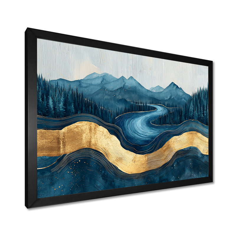 Nyleah - Cottage Wall Art, H 12 po x l 20 po, Impression encadrée flottante, Noir, noir, noir, noir