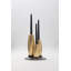 Salar Decorative Ceramic Candleholder With Gold Leaf Solid Wood Plynths By Andean, In Stock-692180801