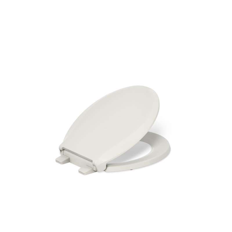 Cachet Round-Front Toilet Seat with Quiet-Close Lid and Seat and Grip-Tight Bumpers, Almond, Non Ready Latch