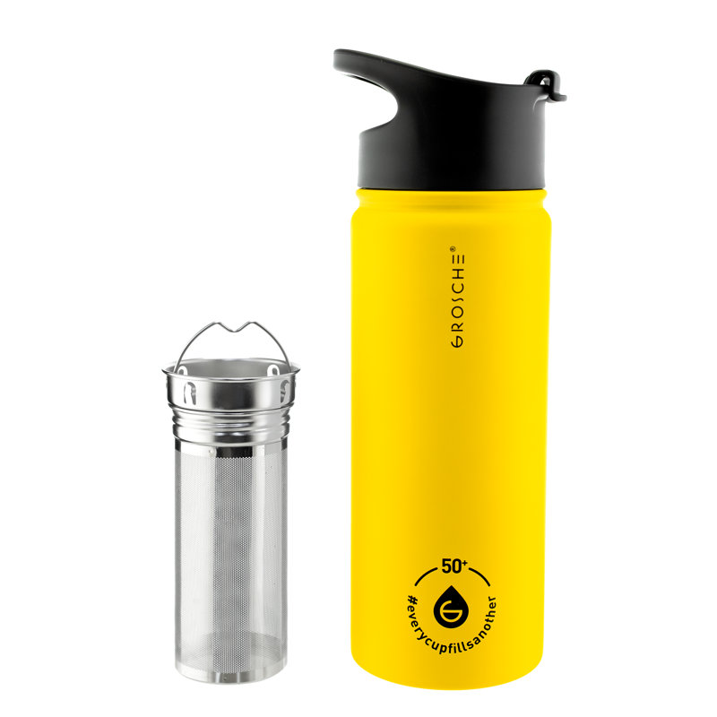 Bouteille d'eau GROSCHE Chicago Steel Infusion, Miel, 16 oz