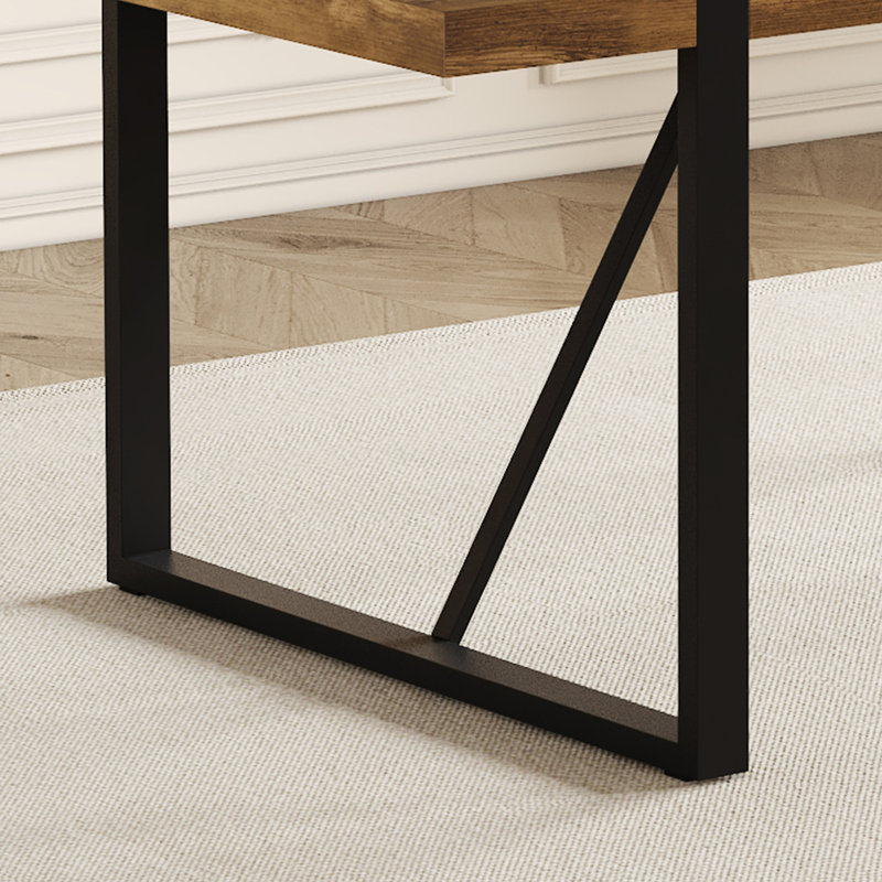 Table de salle à manger Rustic, MDF+Metal, Wood, 30" H x 71" W x 39.3" D