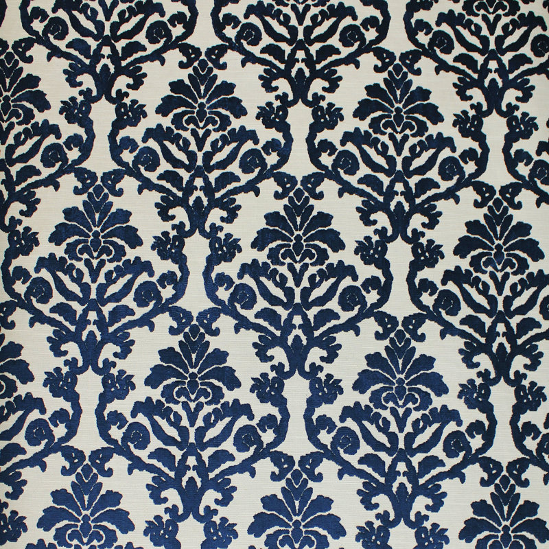 Damask Velvet | Kiani Fabric, Navy