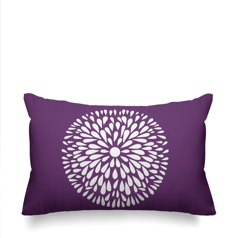 Coussin Pheobe, 14 po x 20 po, Violet, Rectangle