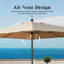 Parasol de patio rectangulaire avec manivelle (base non incluse)-129891549