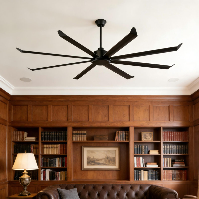 Ventilateur de plafond industriel noir 100 "sans lumière, 130 tr / min, 100 po de largeur
