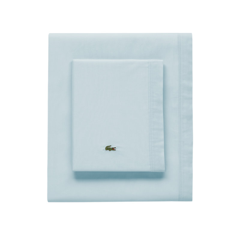 Pale Aqua Cotton Percale Full Sheet Set