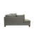 Reversible Polyfiber Sectional Sofa With Ottoman, Grey