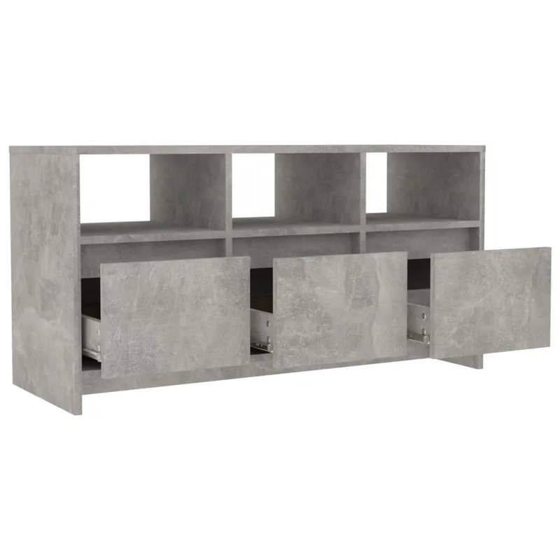 Greysi Unfinished TV Stand, Concrete Grey