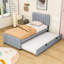 Lit plateforme simple en bois avec lit gigogne Sterns-791209669