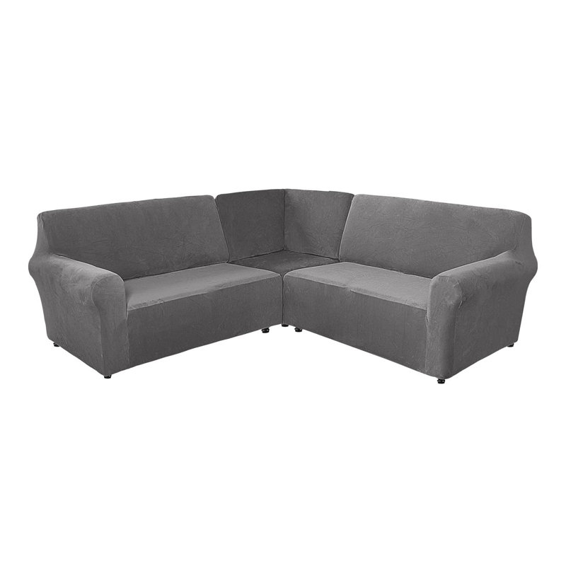 Housse pour canapé de coin Elastic, Gris, H 38 po x l 58 po x P 43 po