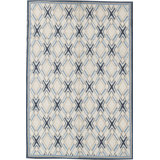 Hand-Knotted High-Quality Beige and Navy Area Rug