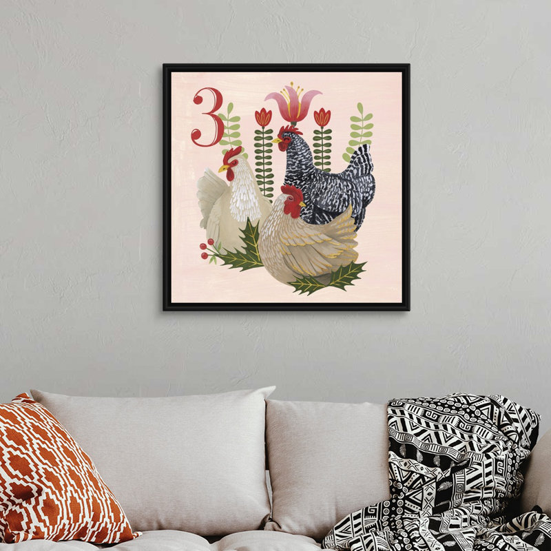 "Les douze jours III" par Grace Popp - reproduction d'art sur toile, H 26 po x l 26 po x P 1,75 po, Cadre noir