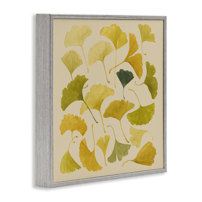 «Ginkgo Leaves», art numérique jaune par Grace Popp