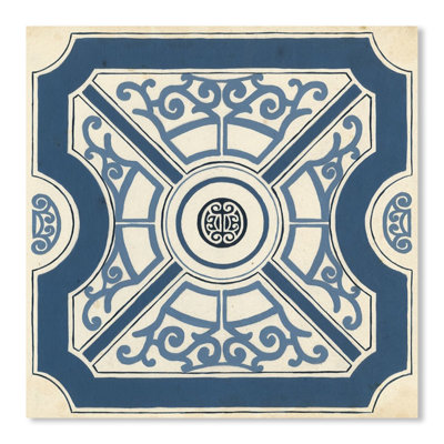 Indigo Motif I, estampe numérique sur toile tendue avec châssis