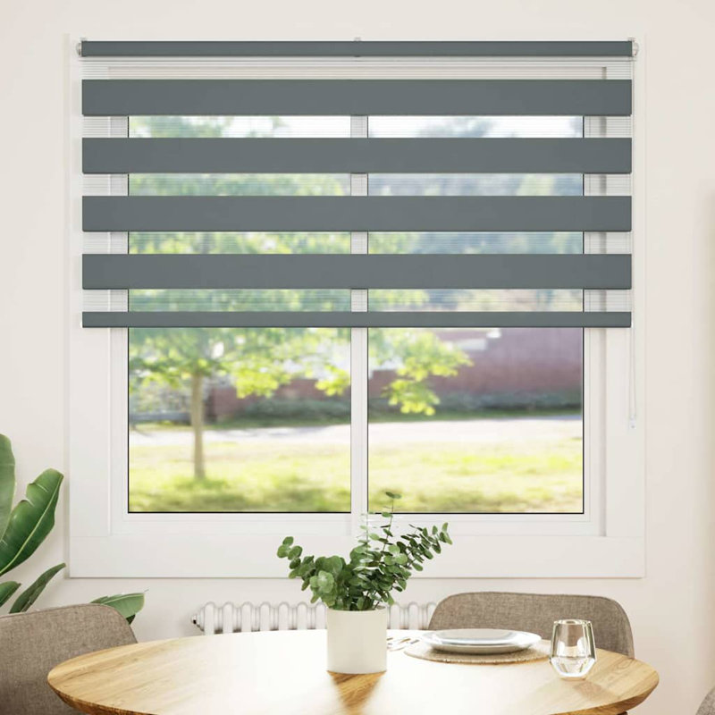 George Oliver Zebra Blind Polyester, 145cmW x 100cmL, Dark Grey