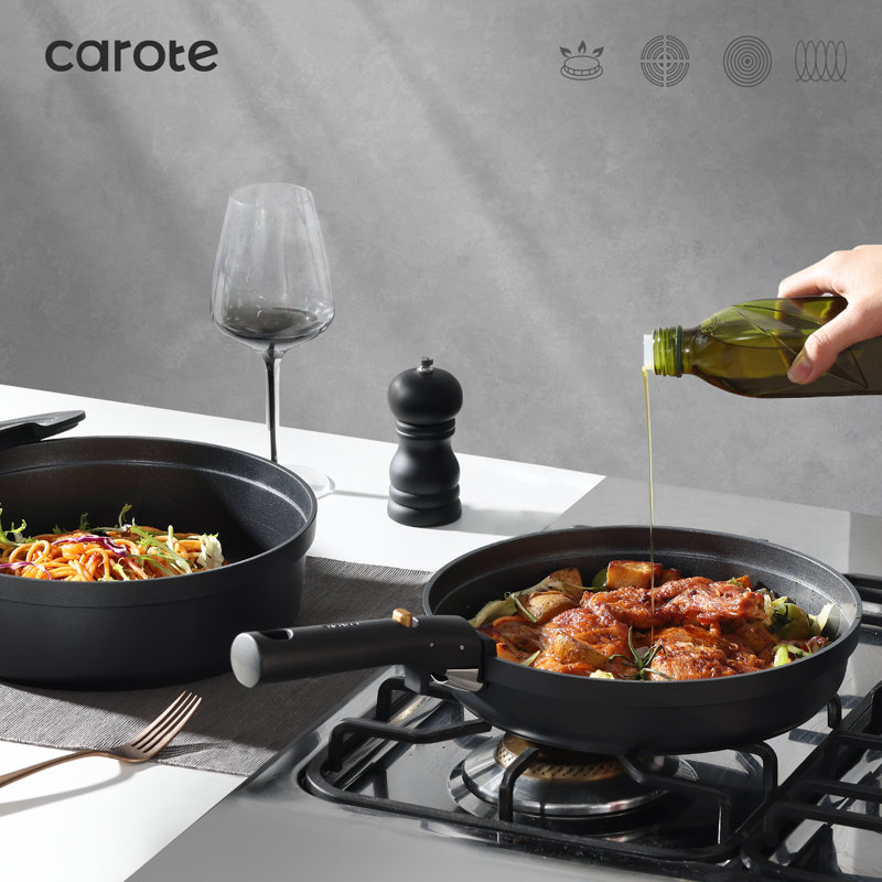 Carote X Leila  Premium 20-piece Cookware Set, Nonstick Set With Versatile Detachable Handle, Oven/dishwasher/fridge Safe, Induction Rv Set