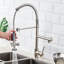 Robinet de cuisine en nickel brossé avec évier rétractable à une poignée pour installation commerciale