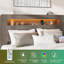 Structure de lit plateforme en bois très grand avec tête de lit illuminée, station de charge, aucun sommier nécessaire, gris aube-1506887888-1506888491