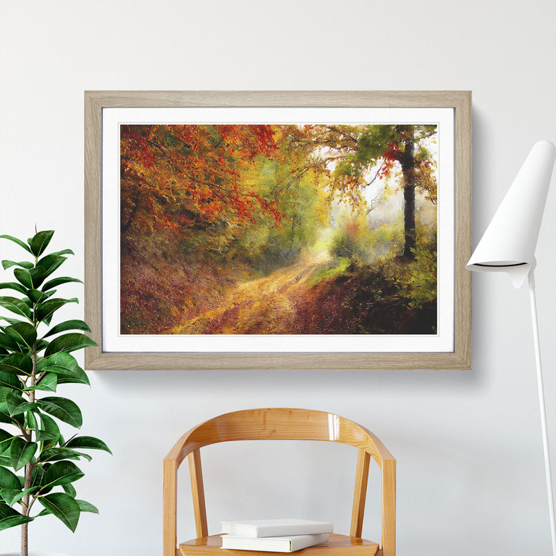 Autumn Forest - Picture Frame Painting Print, Oak Framed, 33cm H x 45cm W x 2cm D