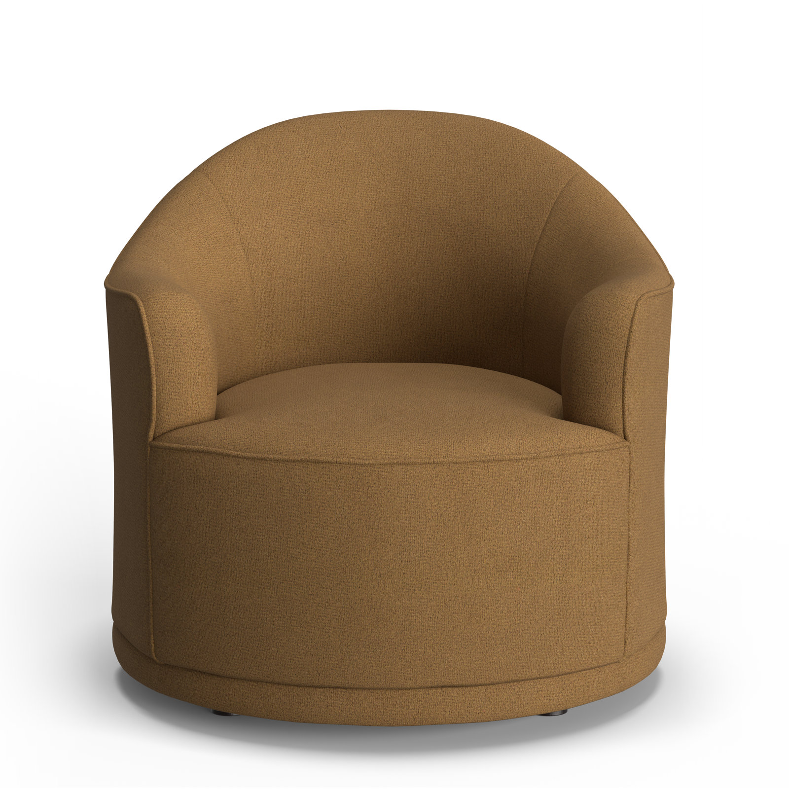 Rumi Upholstered Swivel Barrel Chair, Coffee Performance Weave