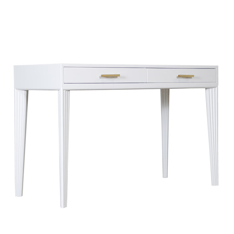 Bureau d'écriture en bois massif Gauthier, Blanc