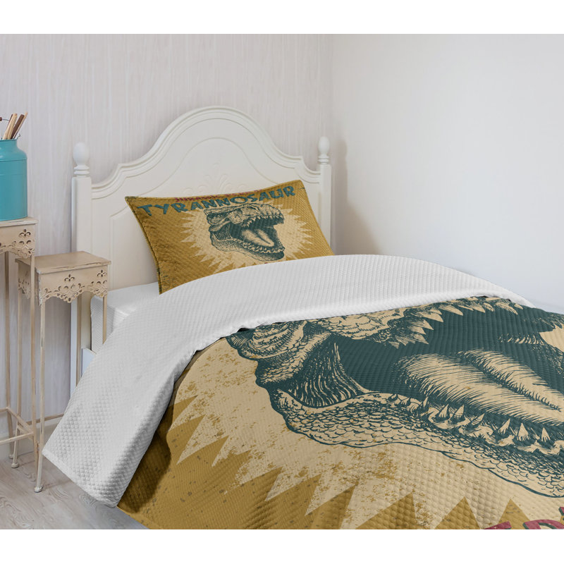 Pale Coffee Twin Polyester Grunge Style Bedspread Set