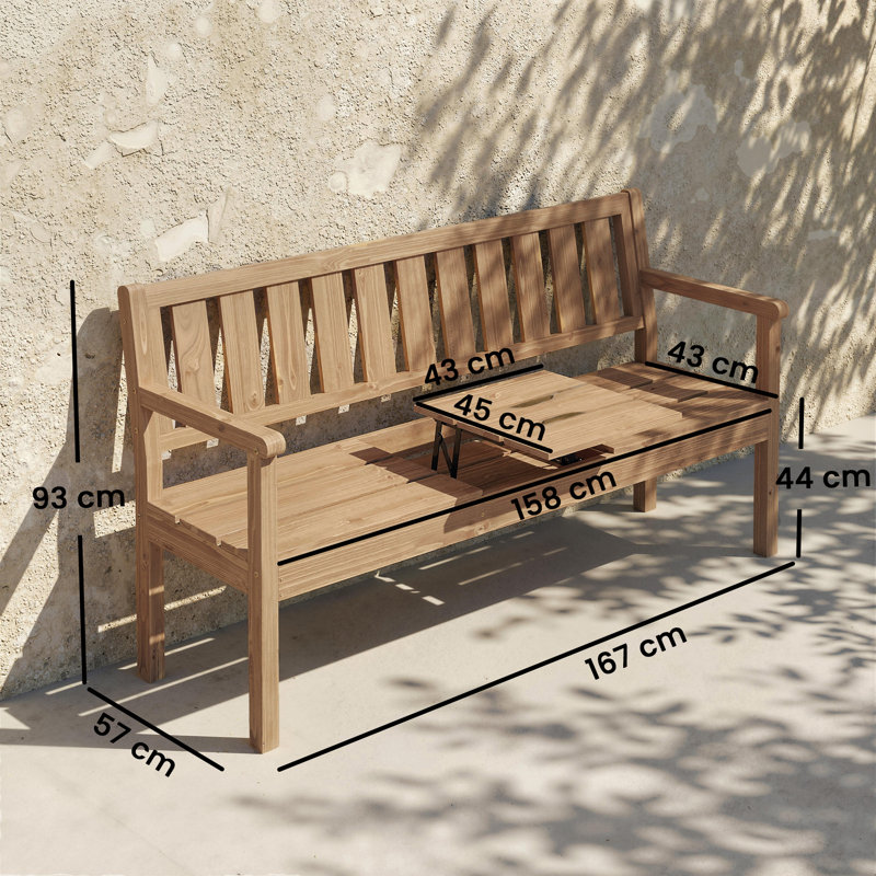 Solid Wood Fir Outdoor Bench