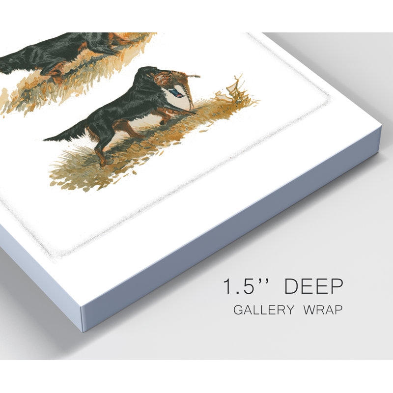 "Gordon Setter", reproduction d’art sur toile tendue, H 12 po x l 8 po x P 1 po
