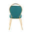 Ensemble de 2 chaises d'appoint en velours vert avec cadres en métal doré, hauteur de salle à manger contemporaine