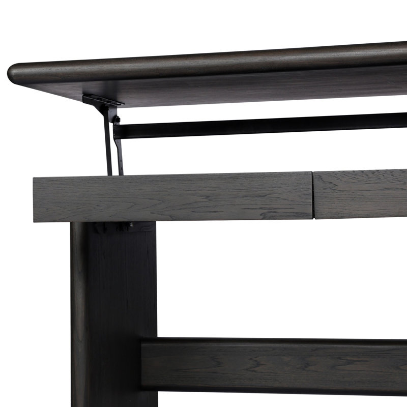 Denton Standing Desk-Smoked Black Sungkai Veneer-Thick