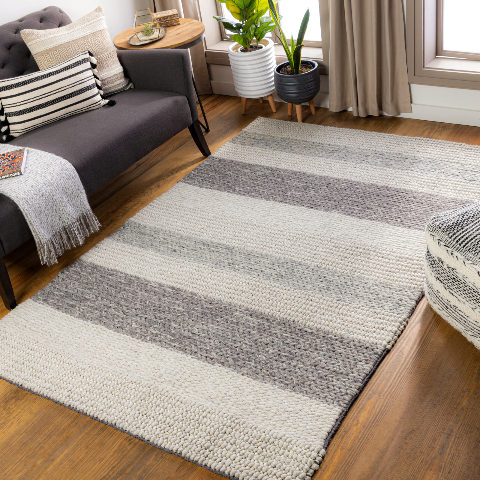 Norham Hand-Woven Striped Rug, Rectangle 8' x 10'