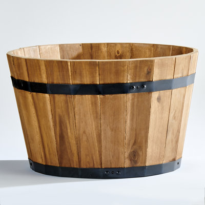 Wood Barrel Planter