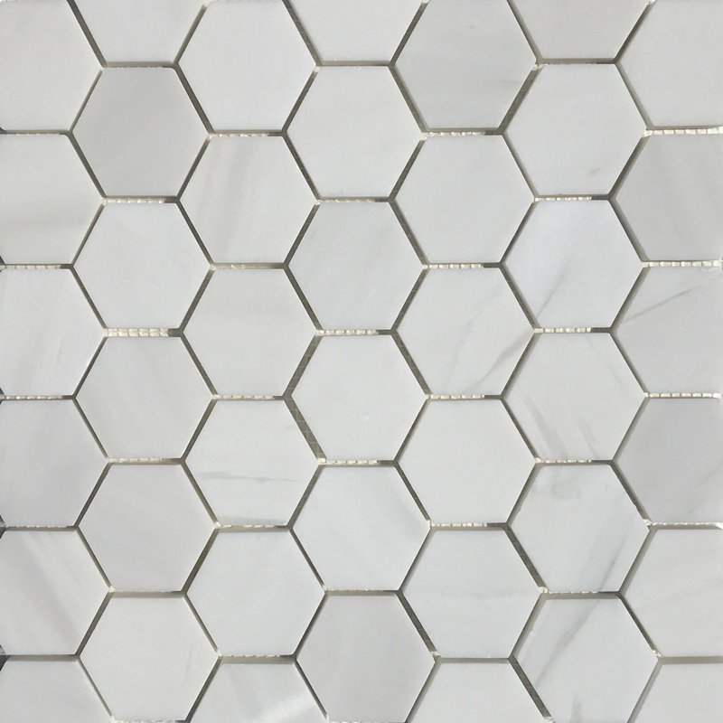 Bianco Dolomite Mosaic 2" Hexagon Wall & Floor