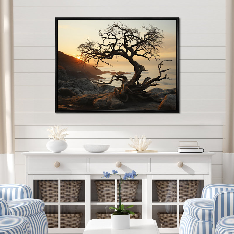 Photo de plage Sables d'or VI - impression, H 30 po x l 40 po x P 1,5 po, Cadre flottant noir