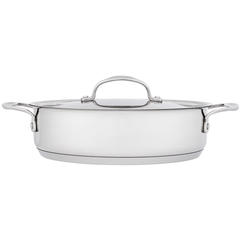 Stellar 7000 Stainless Steel Non-Stick Sauteuse Pan with Stainless Steel Lid, 24 cm