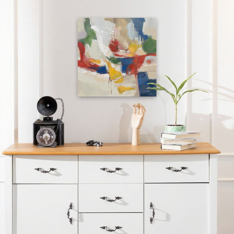Summer Harmony, art abstrait contemporain, H 18 po x l 18 po