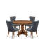 L'ensemble de table de salle à manger 5 pièces se compose d'une table de salle à manger de style Mid-Century et de 4 chaises de cuisine en tissu de polyester gris platine avec dossier capitonné - Finition noyer antique-1047955800-1047640879-1051816180