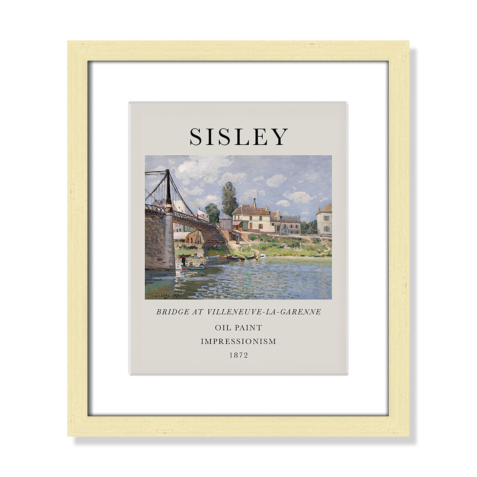 Old Masters Collection "The Bridge at Villeneuve" Print, Yes, 15" H x 13" W x 1.25" D, Gold Single Picture Frame