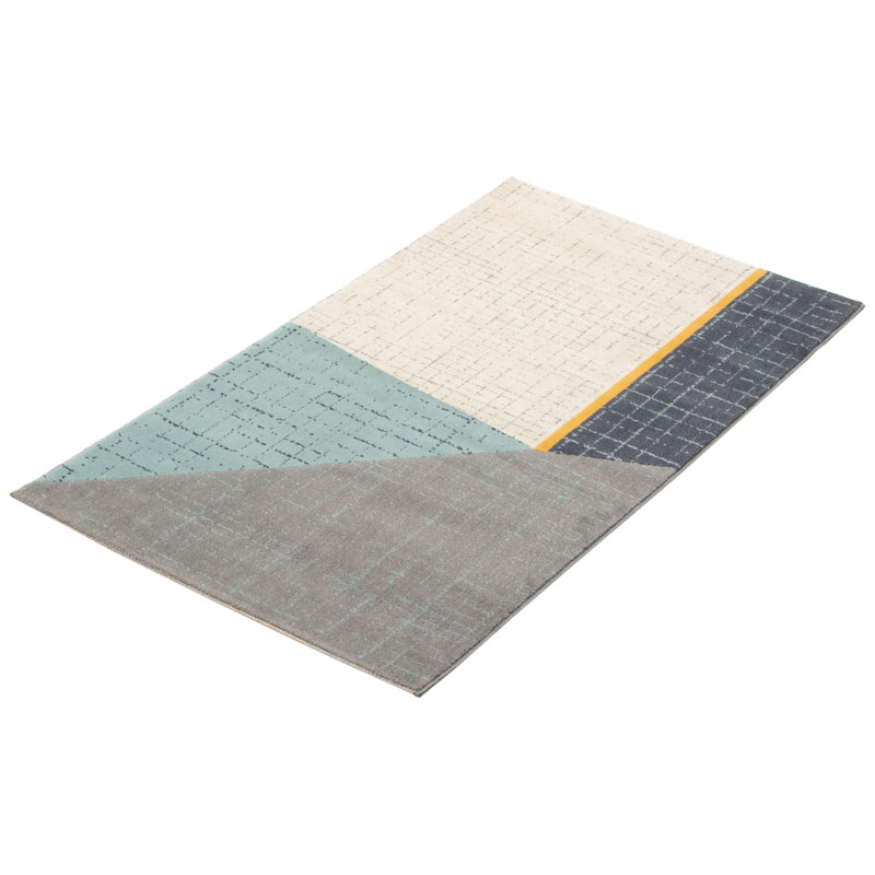 Tapis bleu Janeisha 5 pi 3 po x 7 pi 7 po, Rectangle 2 pi 8 po x 4 pi 11 po