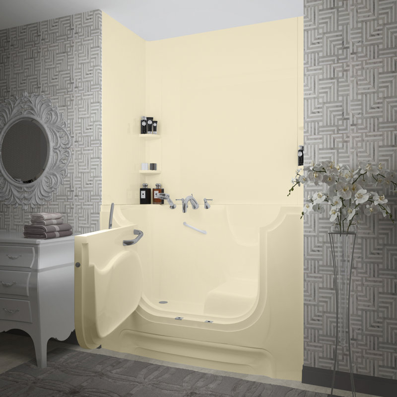 HandiTub 60" x 30" Walk in Soaking Bathtub, Biscuit, Left