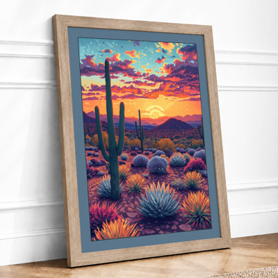 Desert at Dusk Landscape - Framed Print